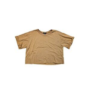 Forever 21 Women's Butterscotch Crew Neck Crop Top - Size L